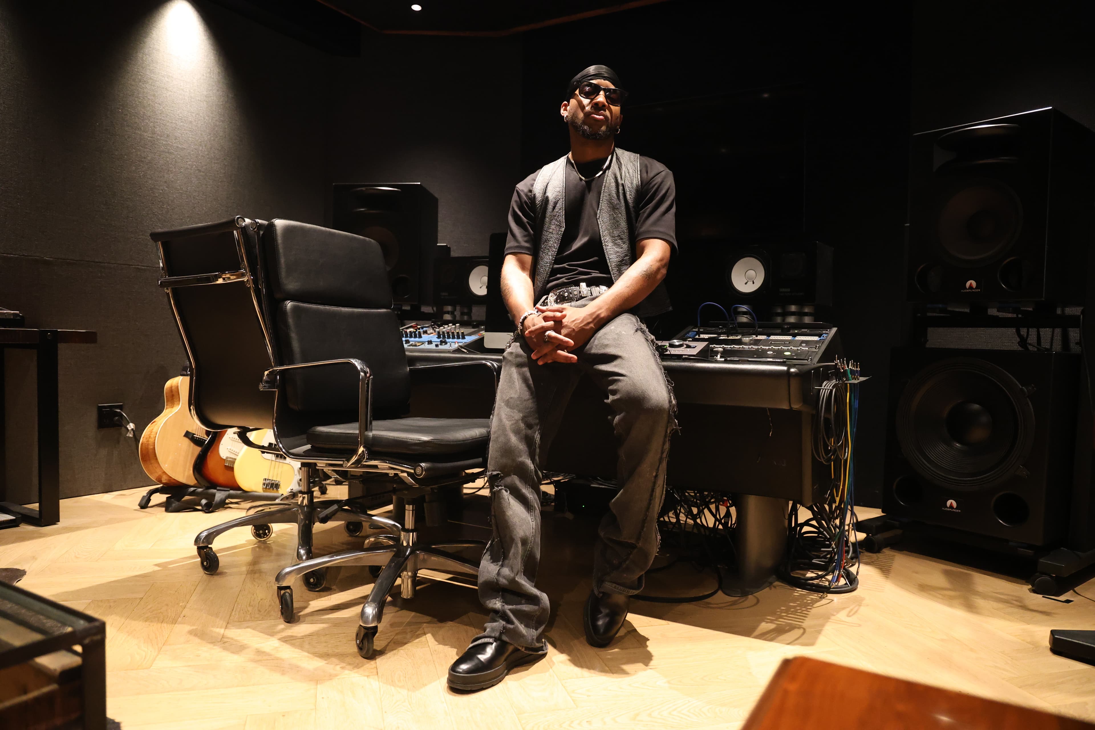 Algee Smith in the studio